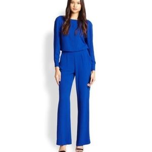 DVF Diane Von Furstenberg cosmic cobalt blue Cynthia romper jumpsuit,
